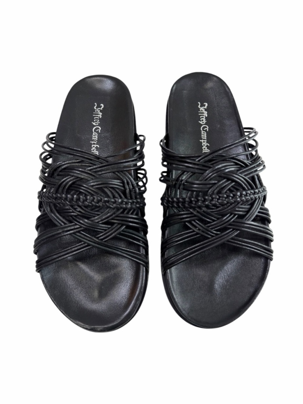 Jeffrey Campbell Intwined Strappy Slide Sandals Black Size 10 - Picture 6 of 16